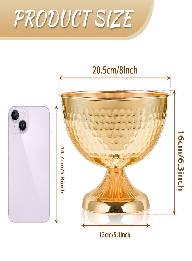 Kolnlala Metal Urn Vases for Centerpieces - 6.3" Tall Flower Pot Planters, Wedding Table Decor, Party Reception, Home Floral Arrangement (2, Gold) - Image 2